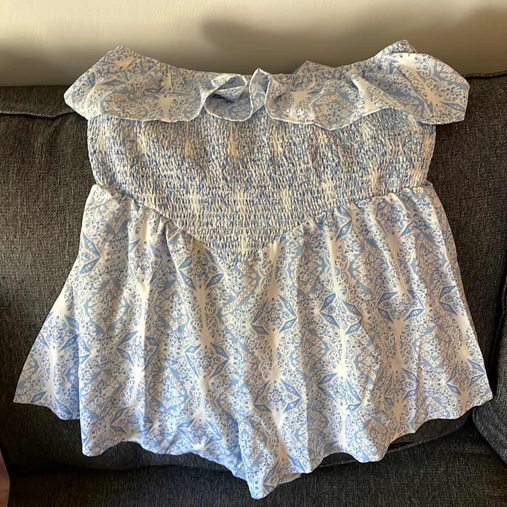 Blue and White Shein Romper